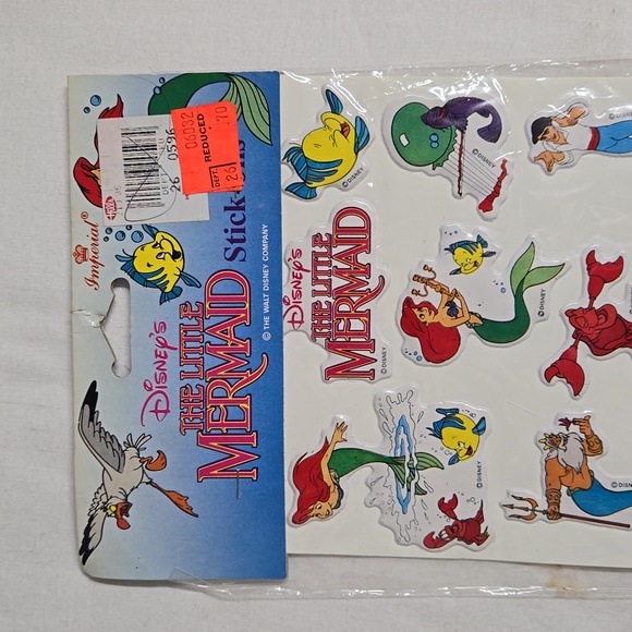 New In Plastic Disney's Little Mermaid Puff Stickers 1991 New Old Stock Unused - Picture 8 of 15